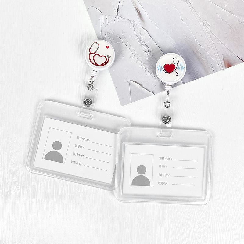 Wholesale 5pcs Creative Doctor Brooch Nurse Badge Badge Chest Clip Student Card Holder Work ID Collar Scalable Easy Pull Keychains
